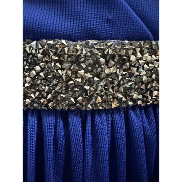 David’s Bridal Cobalt Blue Rhinestone Waist Bridesmaid Formal Dress 10 L W11092 - Picture 6 of 16